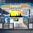Exhibition stand of "Rigas sprotes" company, exhibition WORLD FOOD MOSCOW-2013 in Moscow