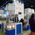 Exhibition stand of "Rigas sprotes" company, exhibition WORLD FOOD MOSCOW-2014 in Moscow