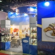 Exhibition stand of "Rigas sprotes" company, exhibition WORLD FOOD MOSCOW-2015 in Moscow