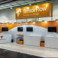 Kompānijas "TensorFlow" stends izstādē CEBIT 2017 Hanoverā 