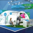 Exhibition stand of "Biocad", exhibition CPhI WORLDWIDE 2018 in Madrid