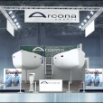 Стенд компании "Arcona Yachts" на выставке BOAT DUSSELDORF 2023 в Дюссельдорфе 