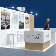 Kompānijas "Flight Consulting Group (FCG)" stends izstādē EBACE 2023 Ženēvā