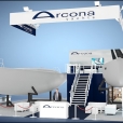 Стенд компании "Arcona Yachts" на выставке BOAT DUSSELDORF 2024 в Дюссельдорфе 