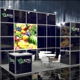 Exhibition stand of "Oazis Fruits" company, exhibition FRUIT LOGISTICA 2012 in Berlin