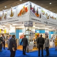 Exhibition stand of "The Union of Fish Processing Industry", exhibition EUROPEAN SEAFOOD EXPOSITION 2013 in Brussels