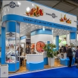 Exhibition stand of "The Union of Fish Processing Industry", exhibition EUROPEAN SEAFOOD EXPOSITION 2015 in Brussels