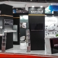 Exhibition stand of "Satcom1" company, exhibition DUBAI AIRSHOW 2015 in Dubai