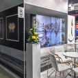 Exhibition stand of "Rigas sprotes" company, exhibition WORLD FOOD MOSCOW-2017 in Moscow