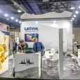 Exhibition stand of "The Union of Fish Processing Industry", exhibition WORLD FOOD MOSCOW 2018 in Moscow