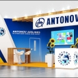 Exhibition stand of "Antonov Airlines" company, exhibition BREAKBULK EUROPE 2023 in Barcelona