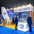 Exhibition stand of "Antonov Airlines" company, exhibition BREAKBULK EUROPE 2023 in Barcelona